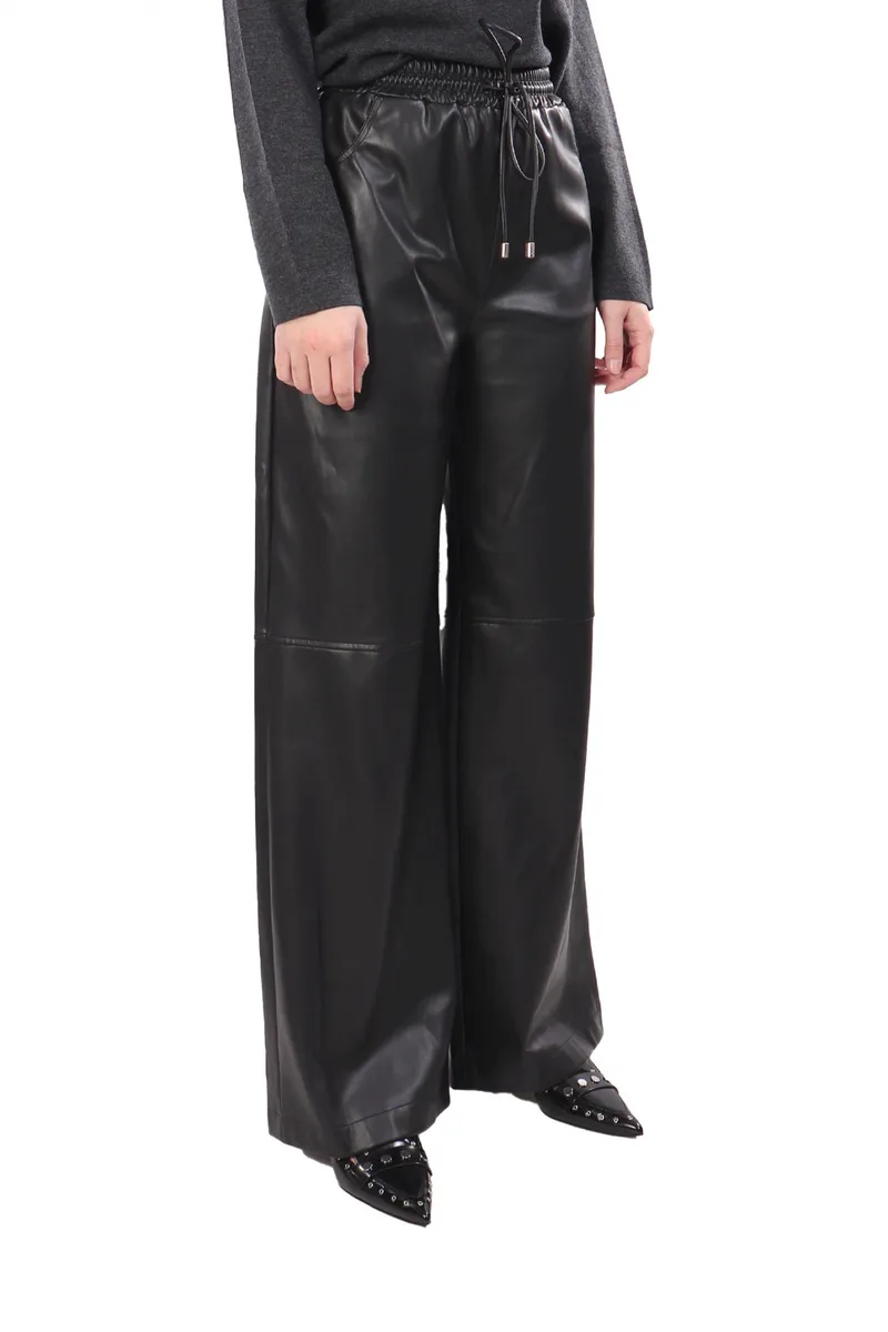 LIU-JO ΠΑΝΤΕΛΟΝΙ FAUX LEATHER ΛΑΣΤΙΧΟ ΜΕΣΗ ΤΣΕΠΕΣ ΜΑΥΡΟ