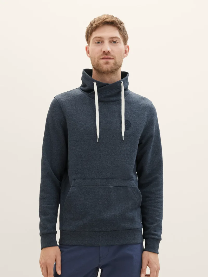 Tom Tailor Ανδρικό Φούτερ Logo Snood 1037753-19024 Μπλε