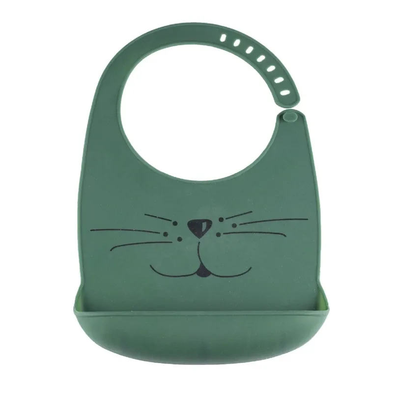 Σαλιάρα Σιλικόνης (18x28) Trois Kilos Sept Cat Πράσινη 55-8085402