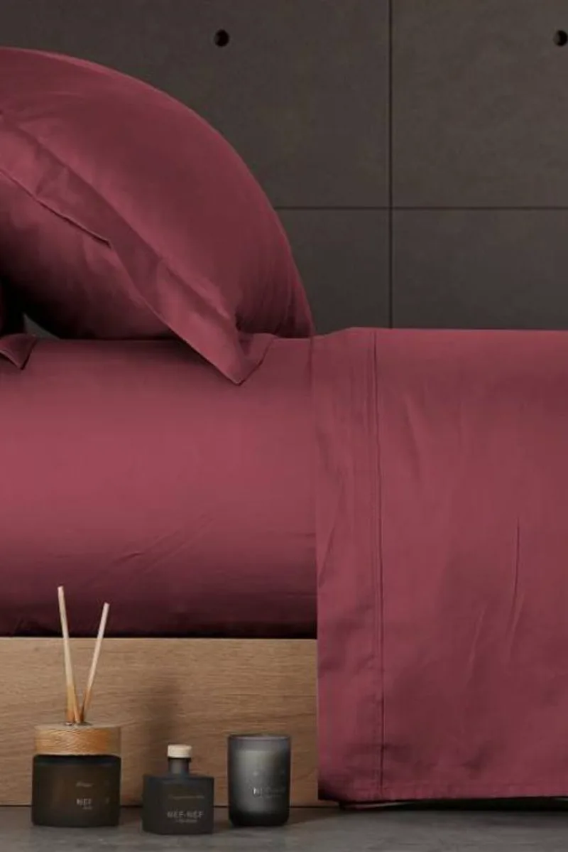 Σεντόνι Βαμβακοσατέν King Size Elements Nef Nef 280x270x0cm Μπορντό