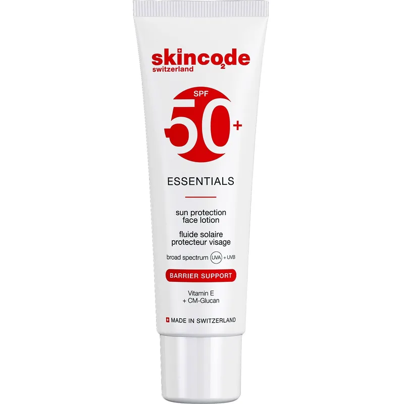 Skincode Essentials Sun Protection Face Lotion Spf50+ with Vitamin E & CM-Glucan Λεπτόρρευστη Αντηλιακή Κρέμα Προσώπου Πολύ Υψηλής Προστασίας 50ml