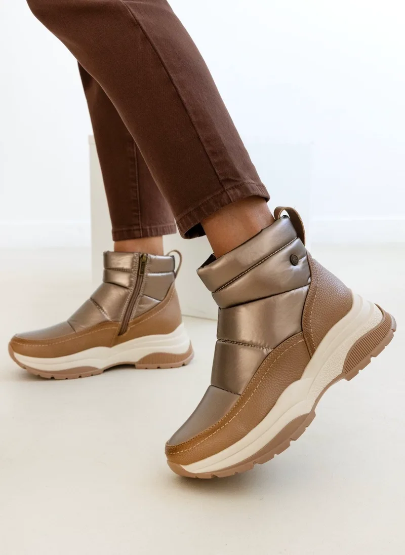 Xti Footwear Quilted Sneaker Boots - 143372 - Taupe