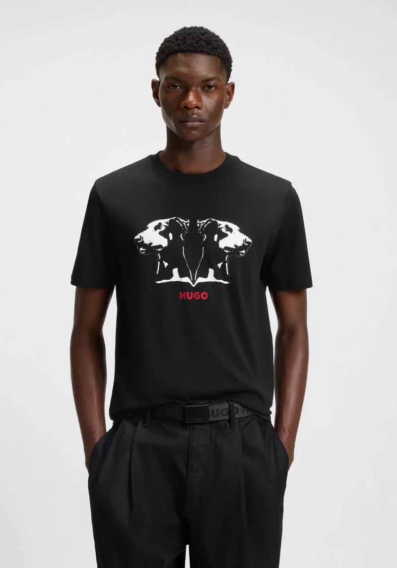 HUGO Κοντομάνικη T-shirt της σειράς Dobero - 50542734 001 Black