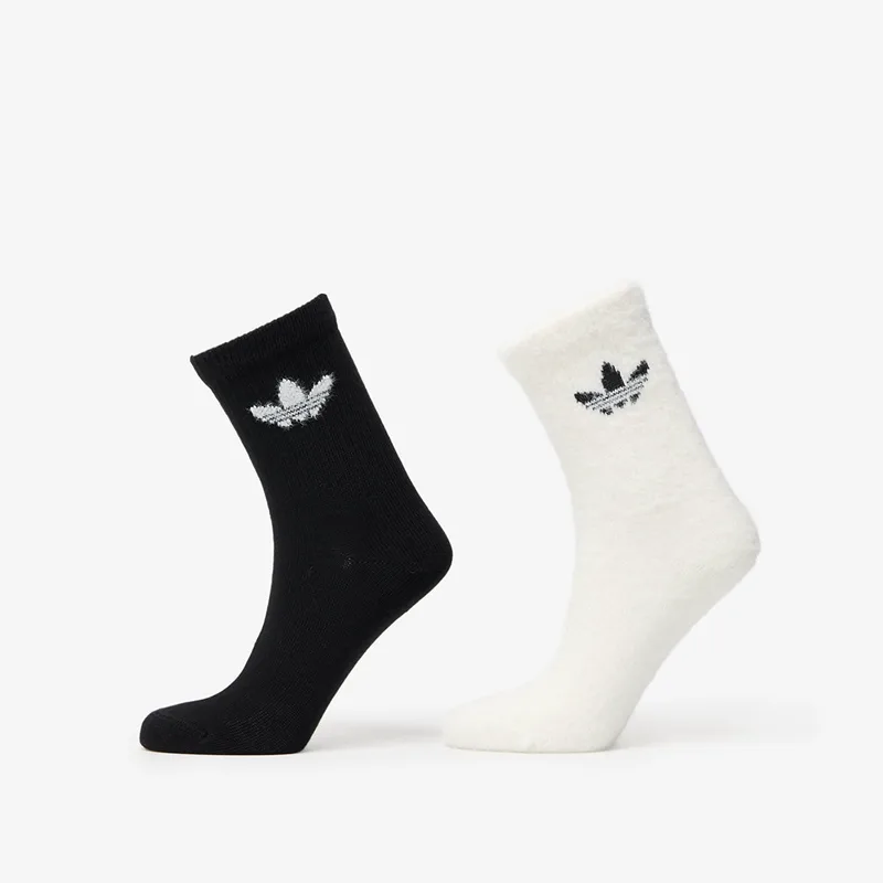 adidas Fluffy Crew Sock 2-Pack Off White/ Black S
