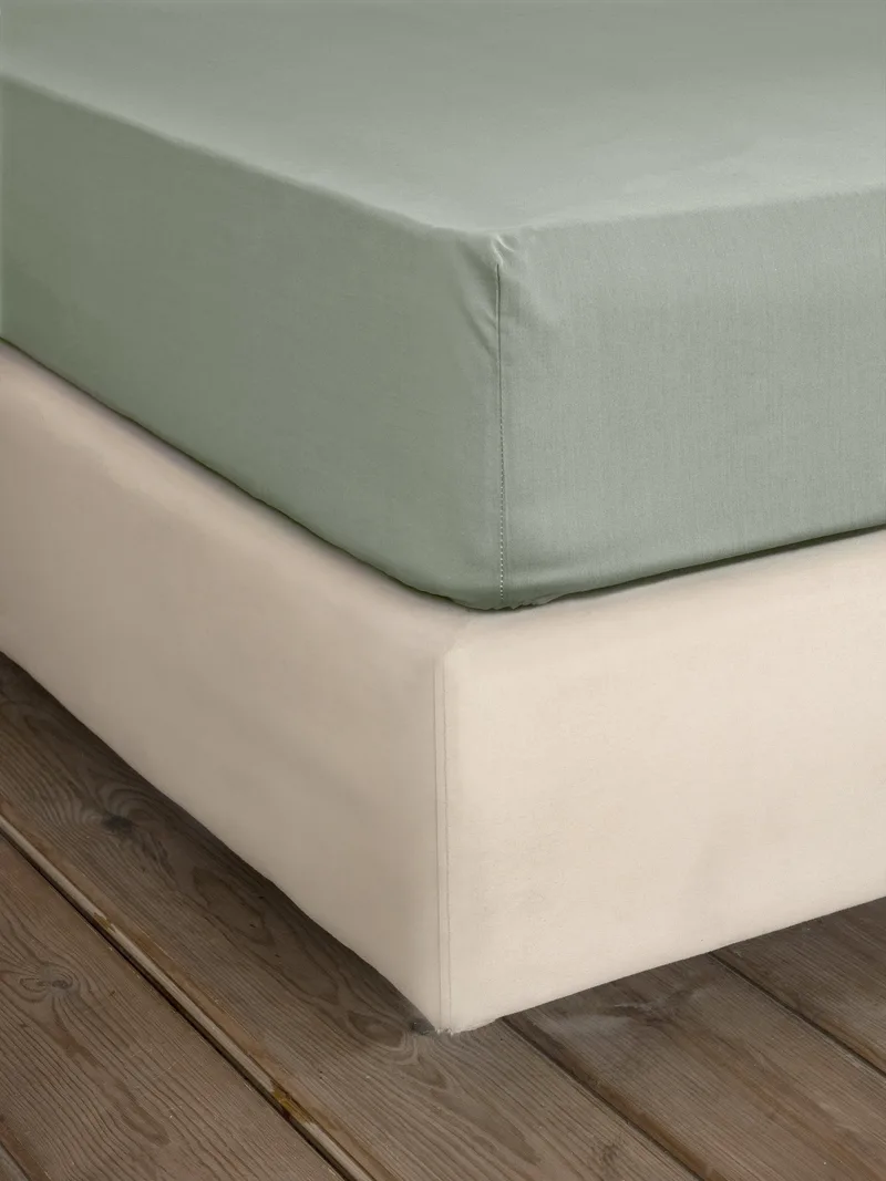 Σεντόνι Υπέρδιπλο με Λάστιχο Nima Unicolors Rock Green 165x205+35