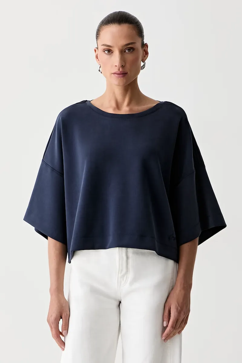 BOSS Πορτοκαλί oversize t-shirt γυναικείο με μοντάλ C_Eagles