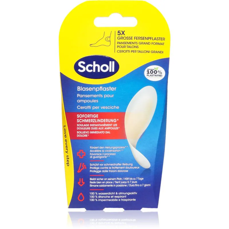 Scholl Dr. Scholl's Blister Plasters αδιάβροχο επίθεμα για τις φουσκάλες στα φτέρνες 5 τμχ