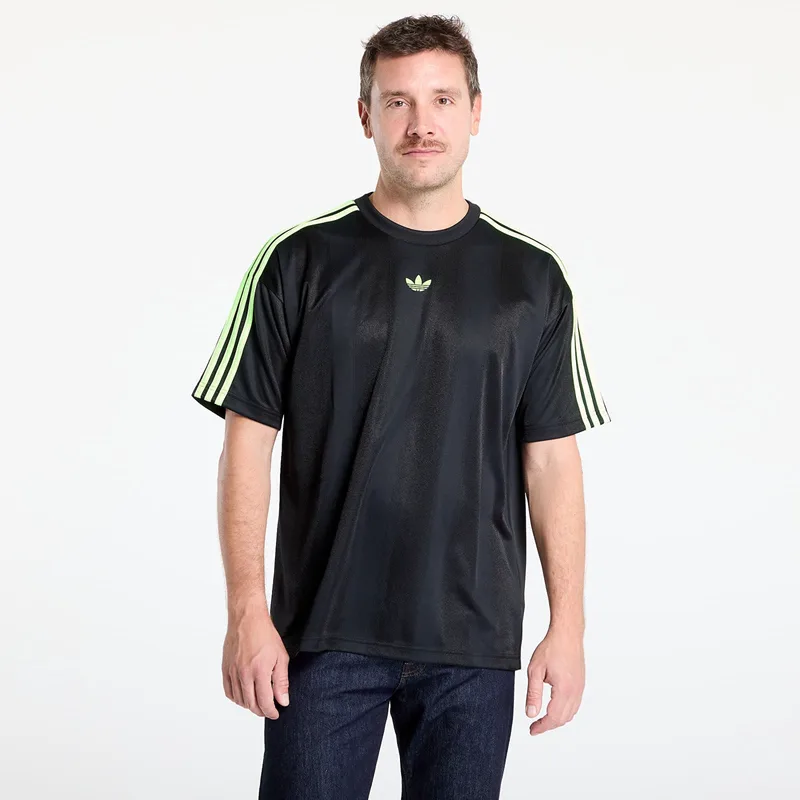 T-shirt adidas Adicolor Jacquard Jersey Black / Signal Green M