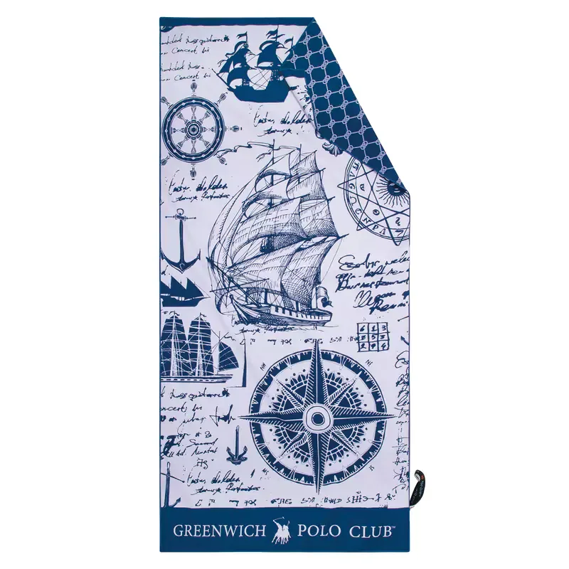Πετσέτα Θαλάσσης Greenwich Polo Club 80x170 3909 Μπλε- Σπαγγί