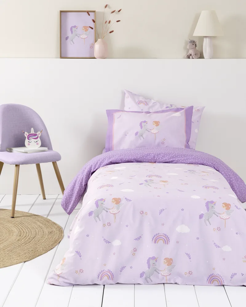Σετ Παιδικά Σεντόνια Μονά 3 Τεμαχίων Nima Magic Bloom Λιλά, Μωβ 170x255