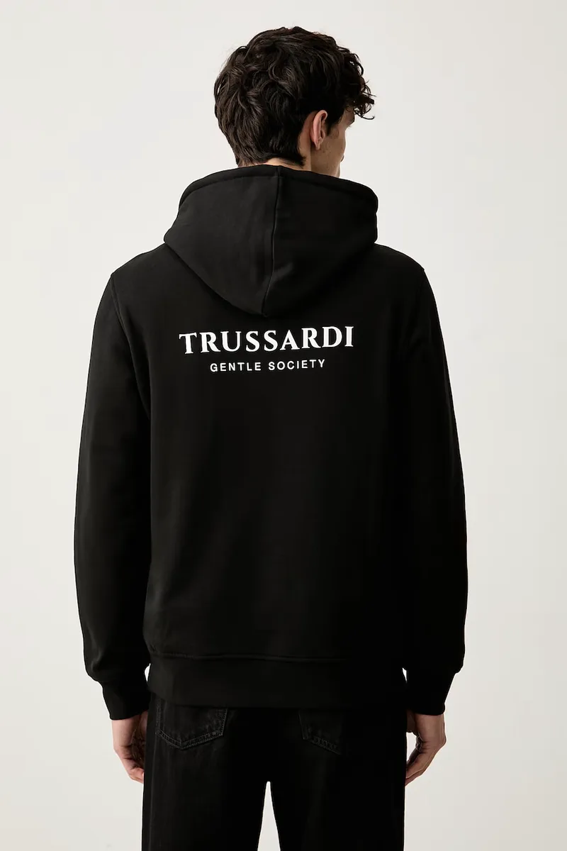 Trussardi μπλούζα με κουκούλα ανδρική βαμβακερή