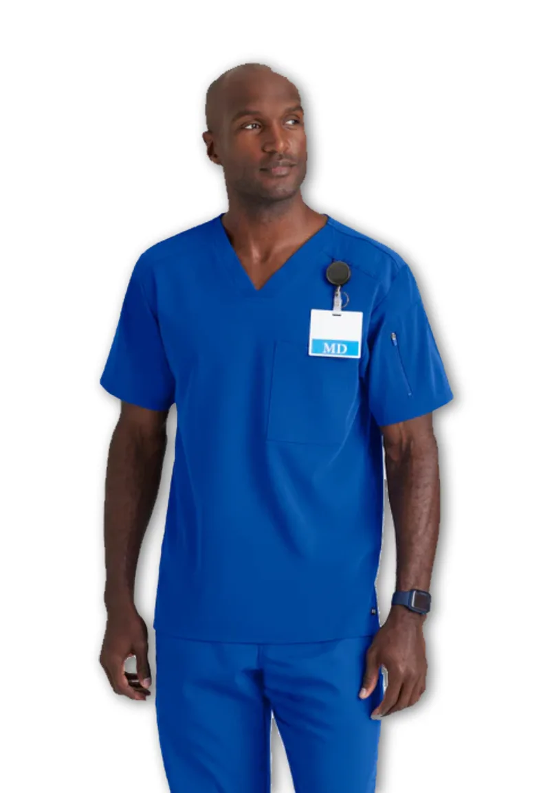 Μπλούζα Ανδρική Υγειονομικών Spandex Stretch Murphy V-Neck Grey's Anatomy Galaxy Blue