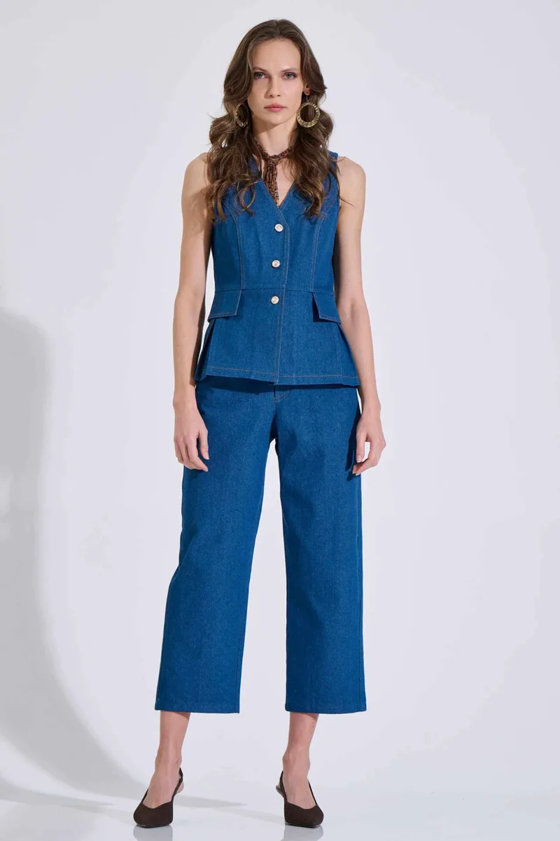 Bill Cost γυναικείο denim γιλέκο - 10-200200-0 Denim Blue