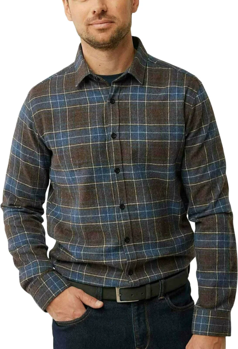 Πουκάμισο Μακρυμάνικο Mexx Brushed Check Shirt TU1512026M-NAVY Ανδρικό
