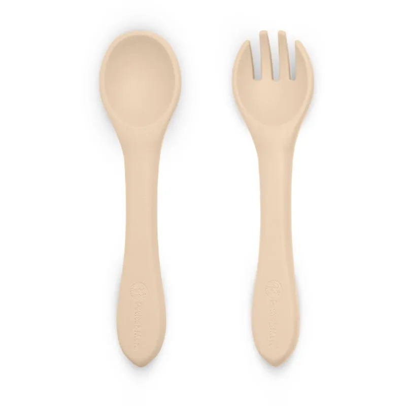 Petite&Mars Take&Match Silicone Cutlery μαχαιροπίρουνο Desert Sand 6 m+ 2 τμχ