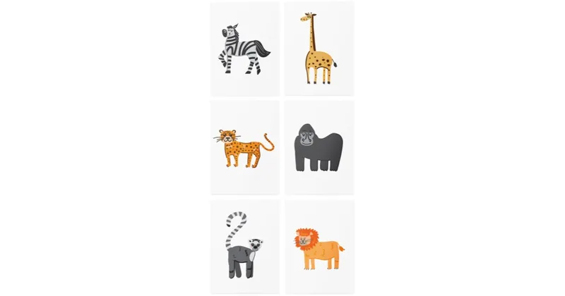 TATTonMe AR Set African Animals Tattoo for Kids 3 Years+ 6 Pieces