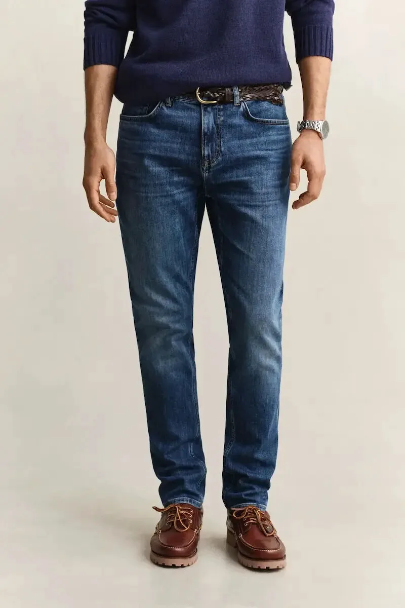 Gant Ανδρικό Παντελόνι Slim Fit 1000010-972 Μπλέ