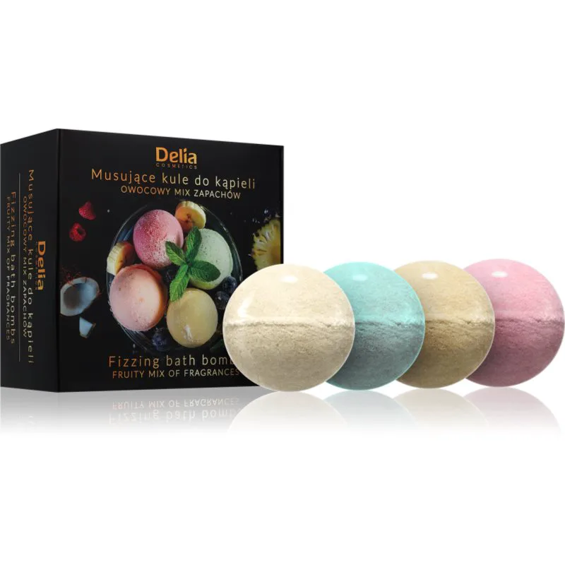 Delia Cosmetics Fizzing Bath Bombs Fruity Mix σετ δώρου για το μπάνιο 4x100 γρ