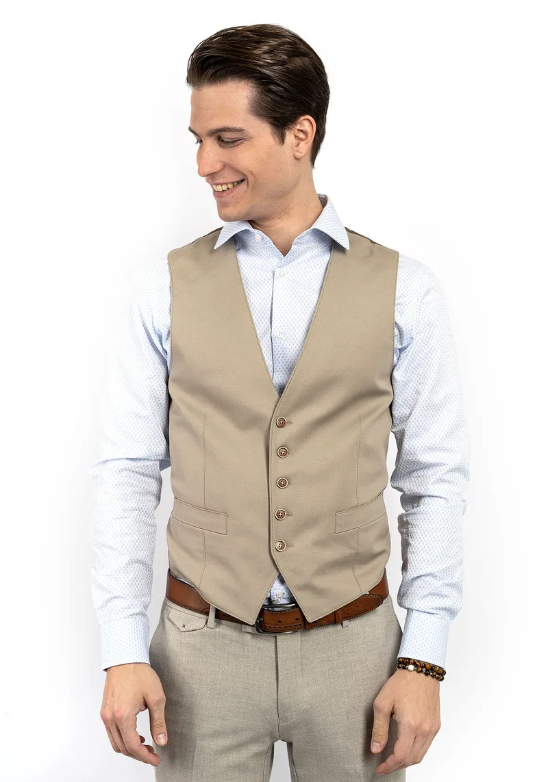 Fragosto Γιλέκο της σειράς Vest - 2116-037 Sandbeige
