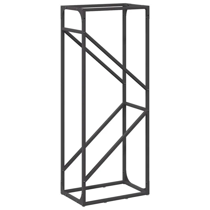 vidaXL Ράφι για καυσόξυλα Μαύρο 40x25x100 εκ. Ατσάλι ψυχρής έλασης
