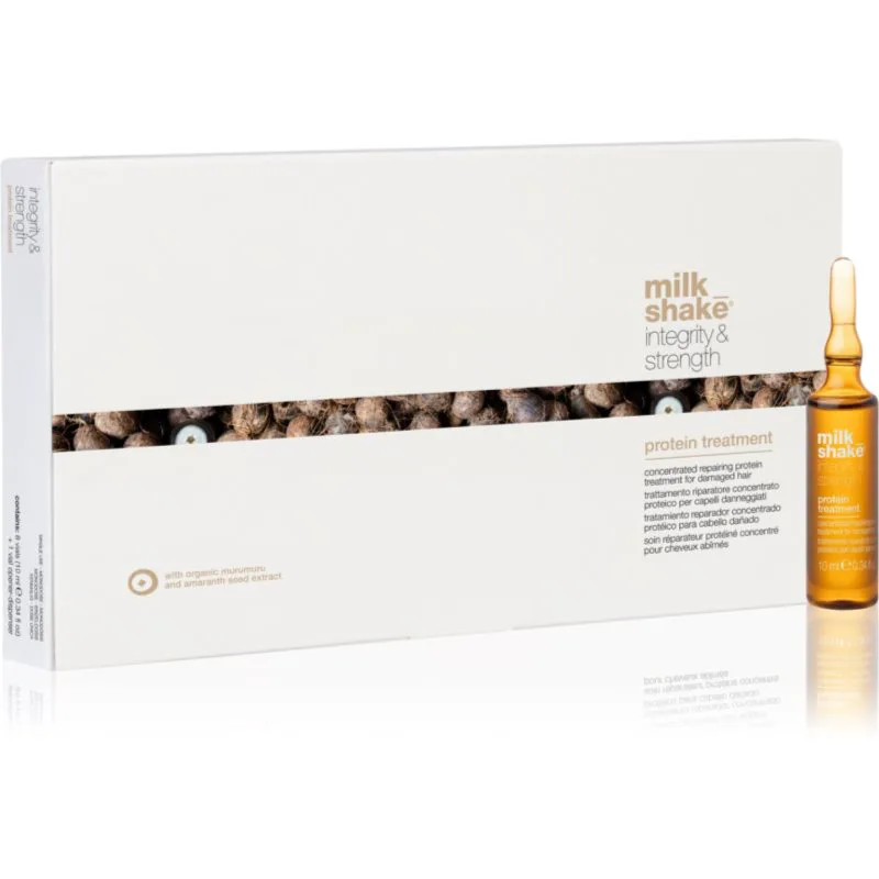 milk_shake® Integrity & Strength Protein Treatment συμπυκνωμένος ορός για κατεστραμμένα μαλλιά με πρωτεϊνες 8x10 ml