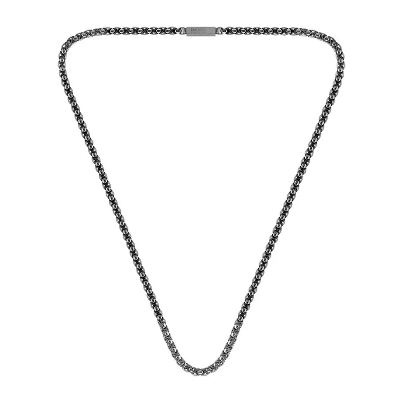 HUGO BOSS Αντρική Αλυσίδα από Μαύρο Ατσάλι 1580094