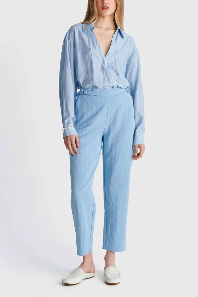 'ALE γυναικείο παντελόνι Straight Fit - 8923058C Γαλάζιο