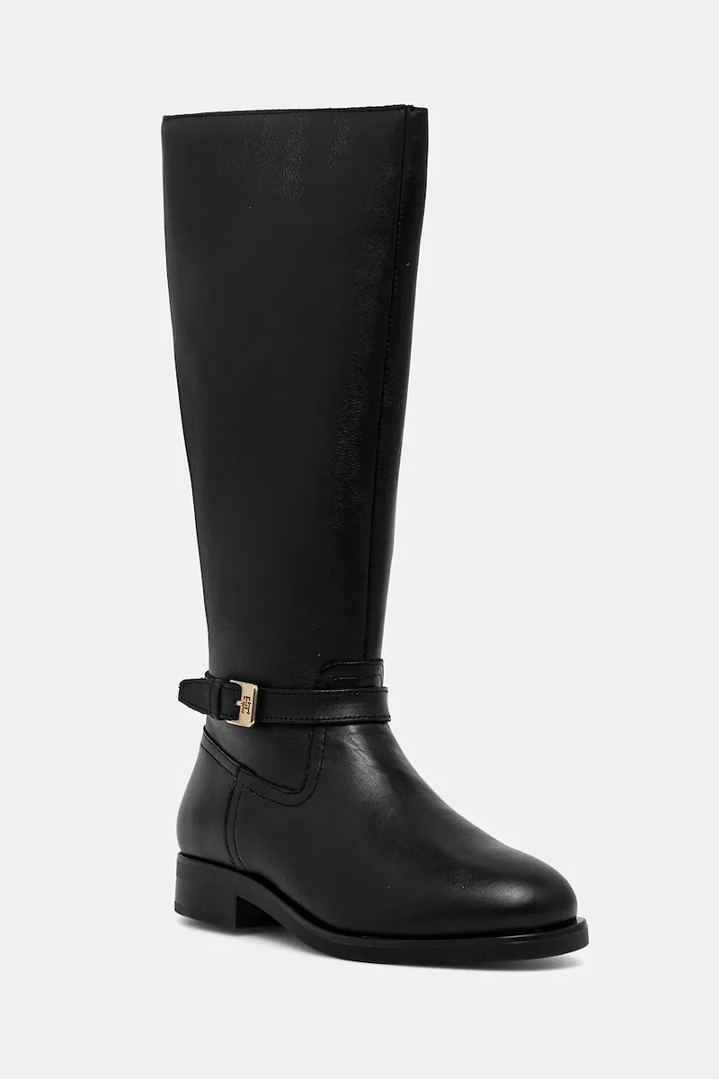 Δερμάτινες μπότες Tommy Hilfiger TH BUCKLE RIDING LTHR LONG BOOT