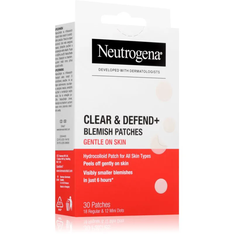 Neutrogena Clear & Defend+ έμπλαστρα για προβληματκή επιδερμίδα για ευαίσθητη επιδερμίδα 30 τμχ
