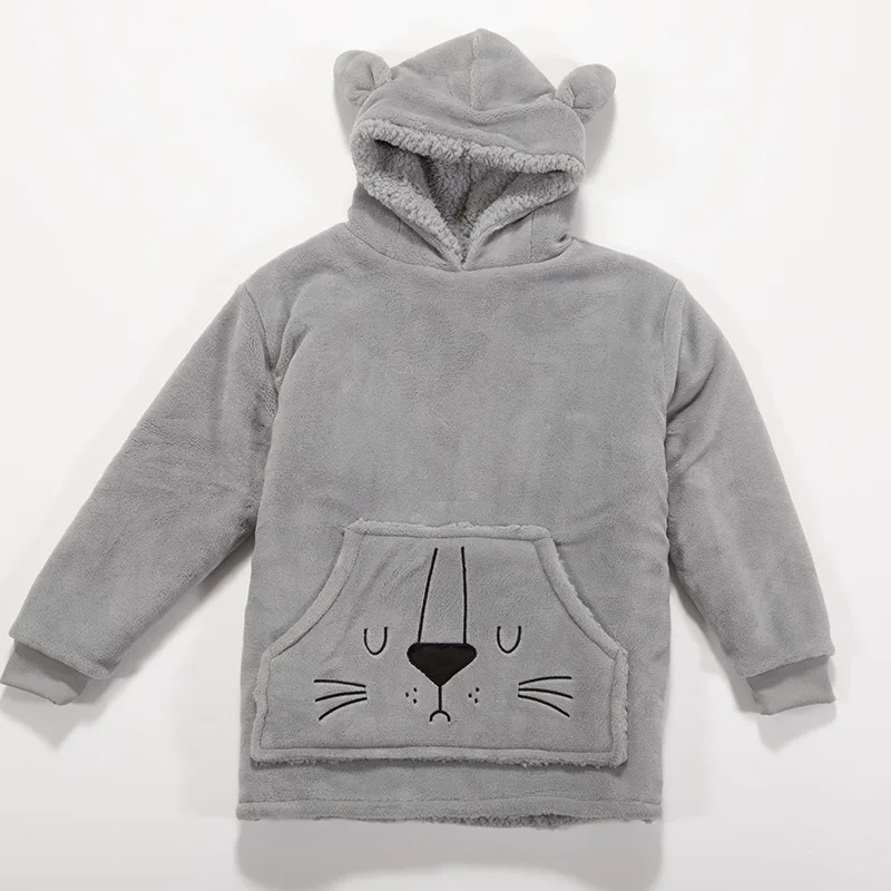 Poncho Nef Nef Sleeping Lion Grey