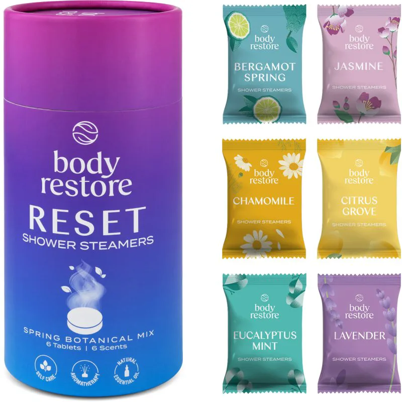 Body Restore Reset Shower Steamers ταμπλέτες ντους αρώματα Spring Botanical Mix 6 τμχ