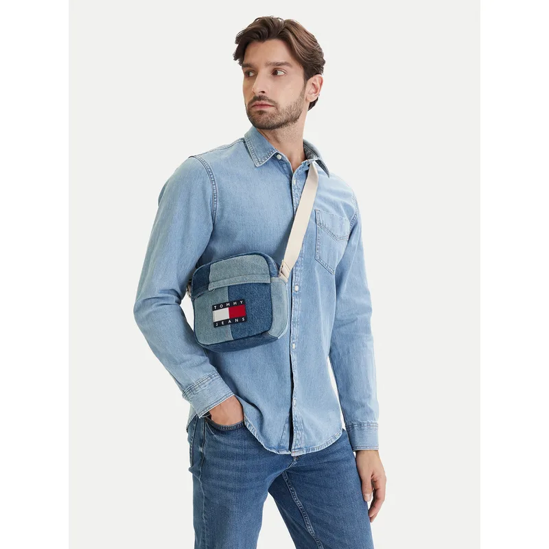 Τσαντάκι Tommy Jeans Tjm Denim Patchwork Reporter AM0AM14287 Μπλε