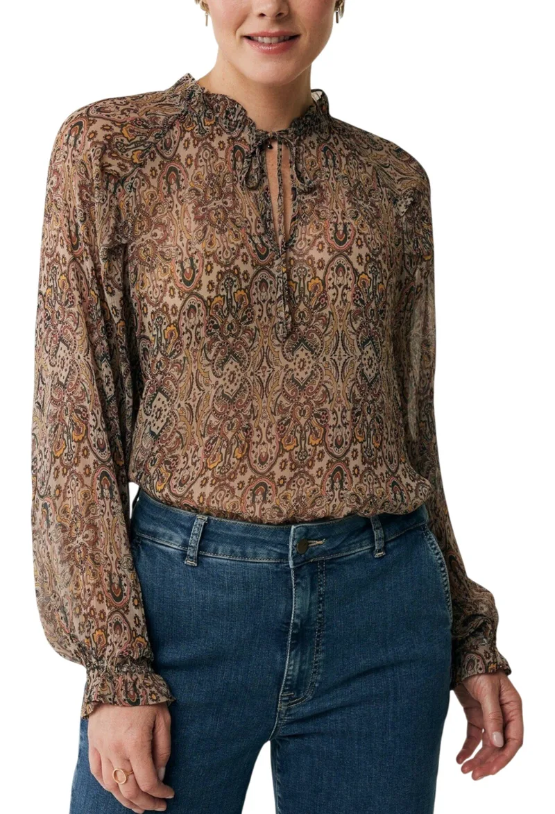 Μπλούζα Μακρυμάνικη Mexx Printed Blouse MF006102443W-MULTICOLOR Γυναικείο