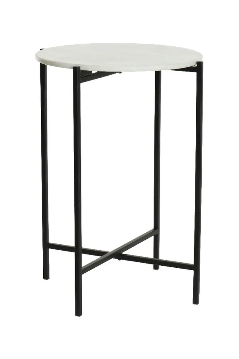 Τραπεζι Μαρμαρινο Με Μεταλλικη Βαση 40x40x56cm Μονόχρωμο Kaeming