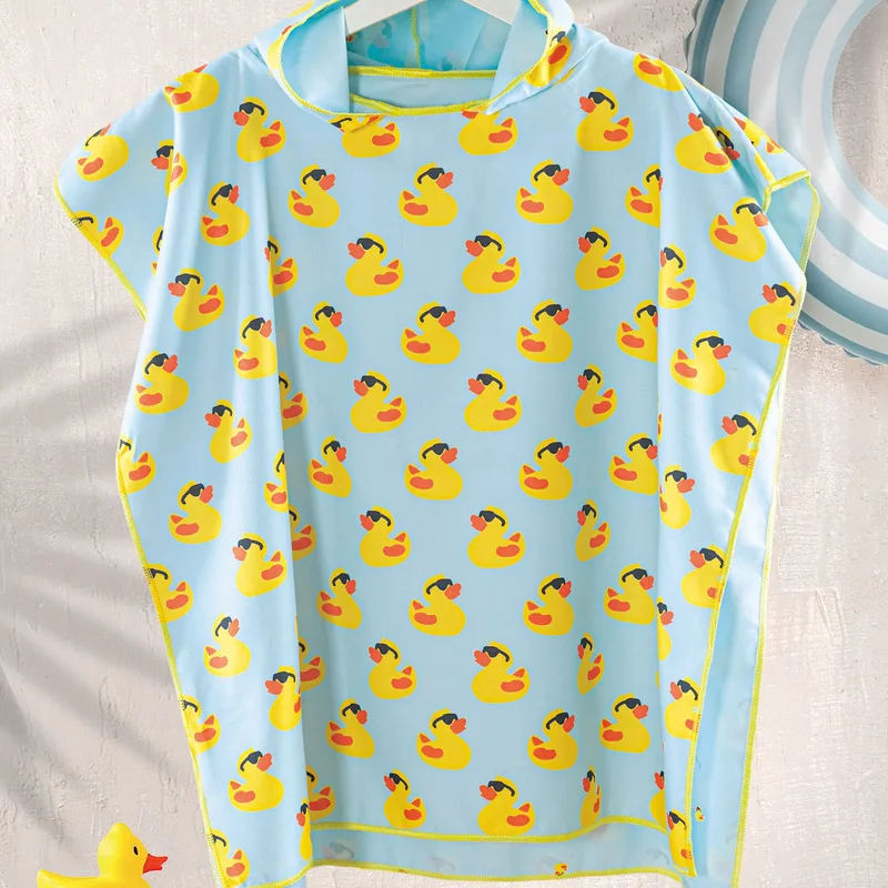 Παιδικό Πόντσο Microfiber (60x60) Rythmos Duck Aqua