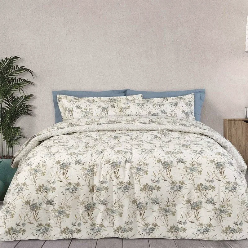 ΣΕΝΤΟΝΙΑ ΥΠΕΡΔΙΠΛΑ DAS HOME HAPPY 9591 ΕΚΡΟΥ ΜΠΕΖ ΣΙΕΛ 4ΤΜΧ 240X260CM