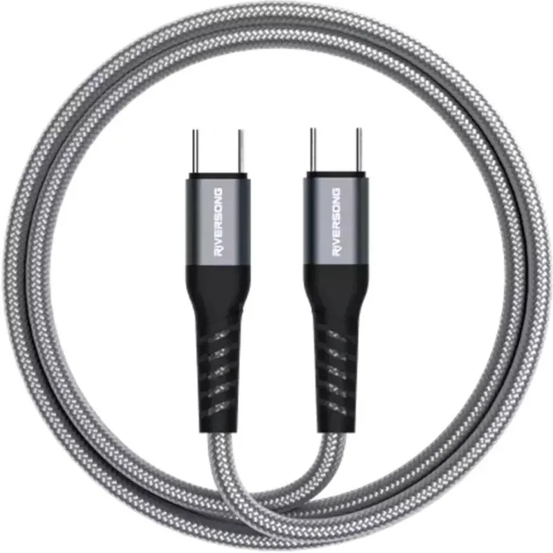 Καλώδιο Type-C Riversong Hercules C6 σε Type-C για Φόρτιση & Μεταφορά Δεδομένων 120cm 100W - Gray (CT50)