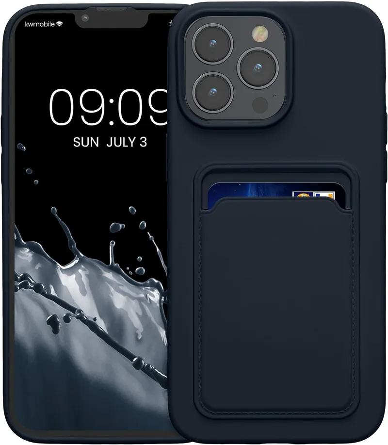 Θήκη Apple iPhone 15 Pro Max - KWmobile Σιλικόνης με Υποδοχή για Κάρτα - Dark Blue (62020.17)