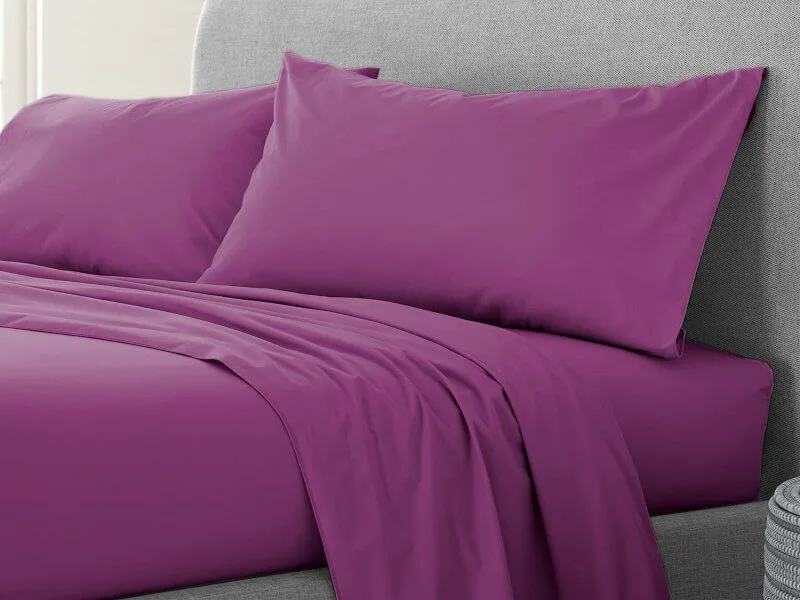 Σετ Σεντόνια Μωβ 100% Βαμβακερά Reactive One Color Γαρύφαλλο - 230x260, 180x200+30