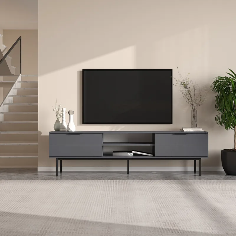 Έπιπλο Τηλεόρασης Paul - Anthracite 327Ods1273 (180x50x29,6 cm)