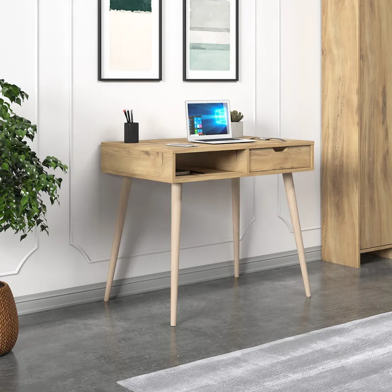 Γραφείο Μελέτης Offer - Oak, Wooden 382Nrc1411 (90x80x60)