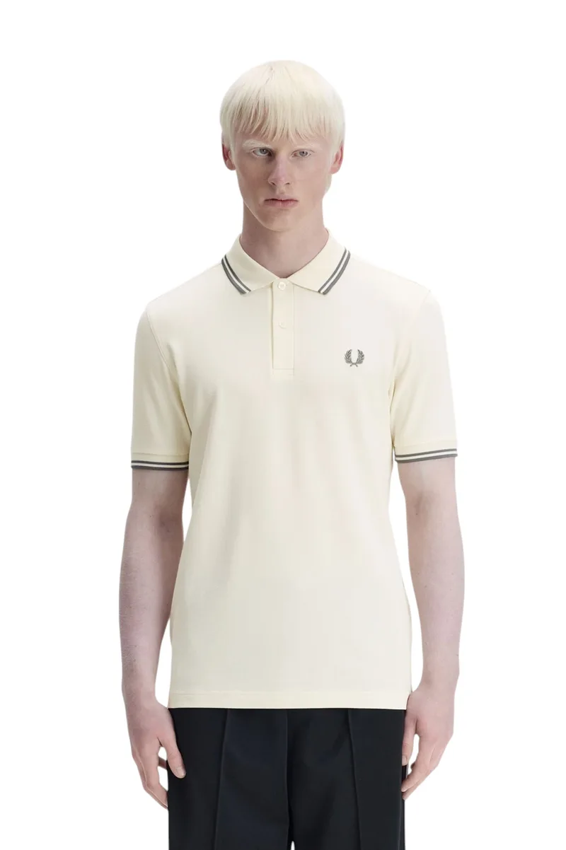 Fred Perry Ανδρική Μπλούζα Twin Tipped Polo M3600-95A Εκρού
