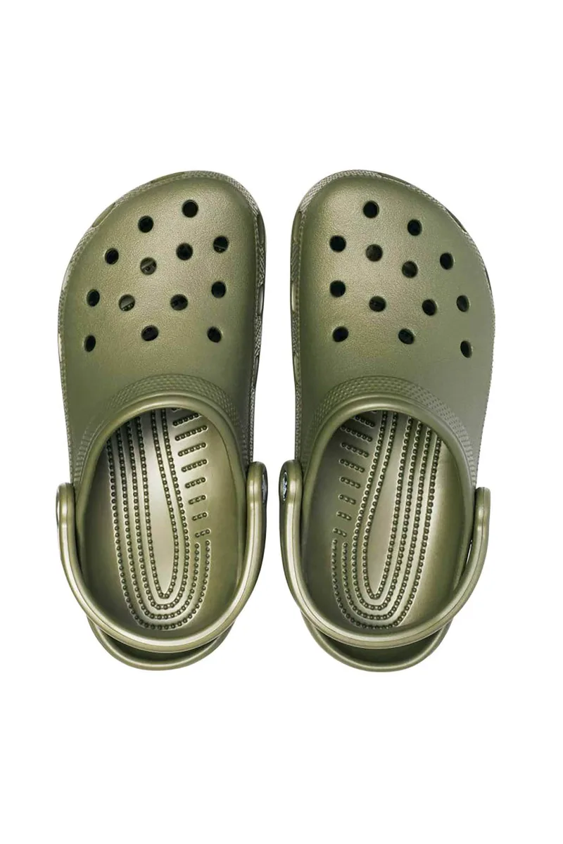 Crocs unisex clogs μονόχρωμα με διάτρητο σχέδιο "Crush" - E79700 Χακί