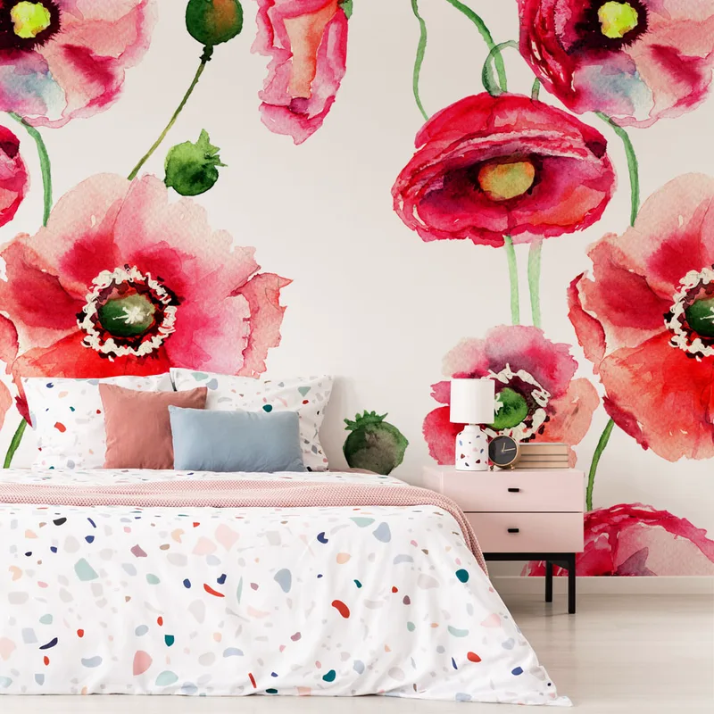 Αυτοκόλλητη Ταπετσαρία τοίχου POPPIES