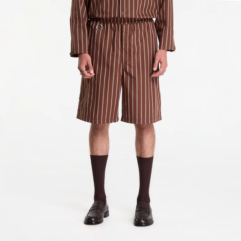 Σορτς Études Studio Comfort Shorts Striped Dark Brown 50