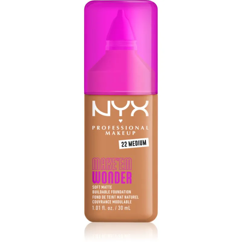 NYX Professional Makeup Make ‘Em Wonder ελαφρύ ματ μεικ απ απόχρωση 22 Medium 30 ml