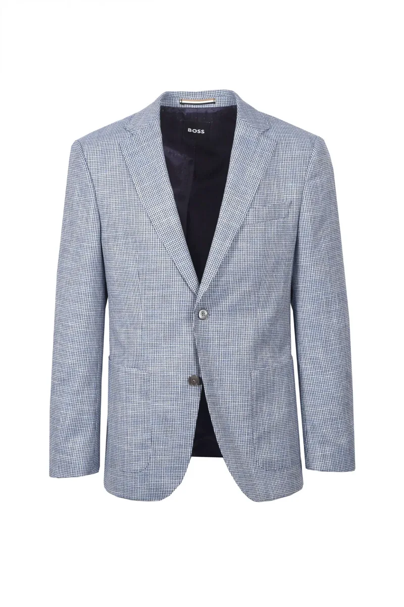 BOSS ΣΑΚΑΚΙ ΜΙΚΡΟΣΧΕΔΙΟ CARLO BARBERA REGULAR FIT STRETCH H-HUTSON-2PP-253 ΓΑΛΑΖΙΟ