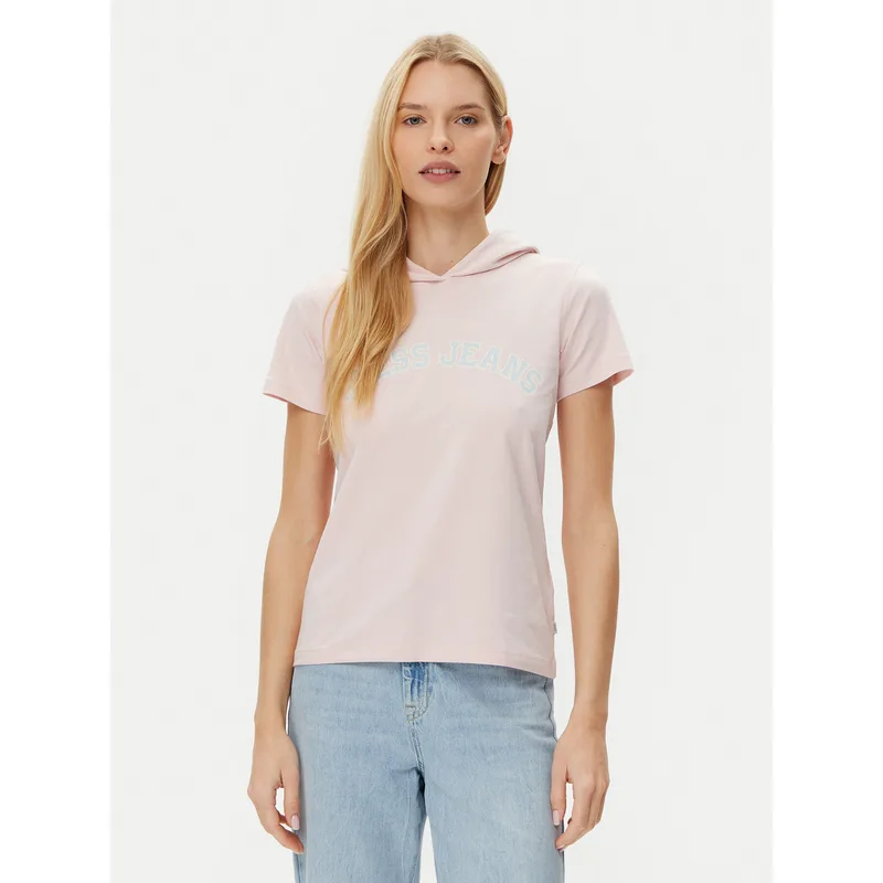 Guess T-Shirt W5GP28 J1314 Μπεζ Regular Fit