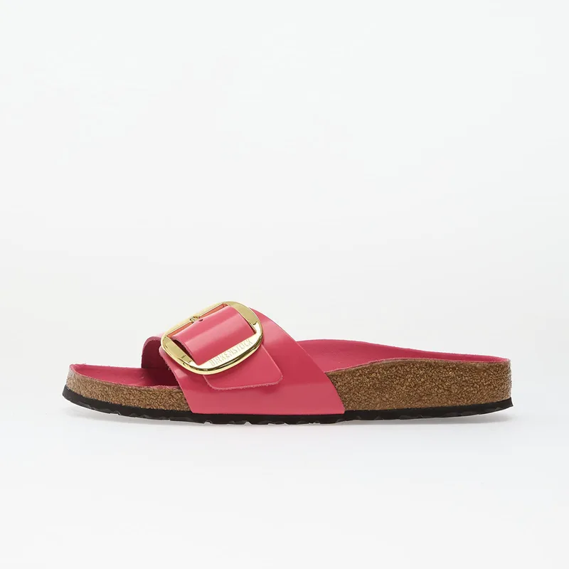 Sneakers Birkenstock Madrid Big Buckle Natural Leather Patent Women High-Shine Fuchsia Tulip EUR 41