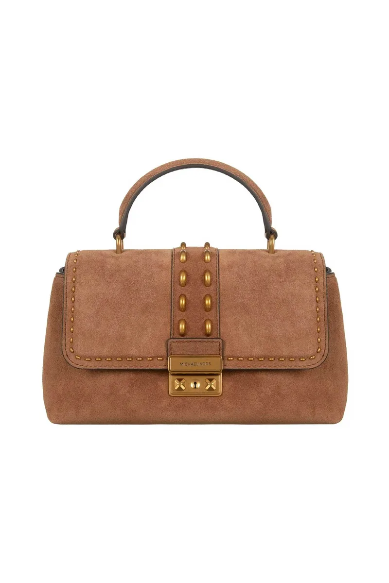 Michael Kors γυναικεία suede τσάντα χειρός/crossbody "Tribeca Medium" - 30S6A2RS2S Καφέ